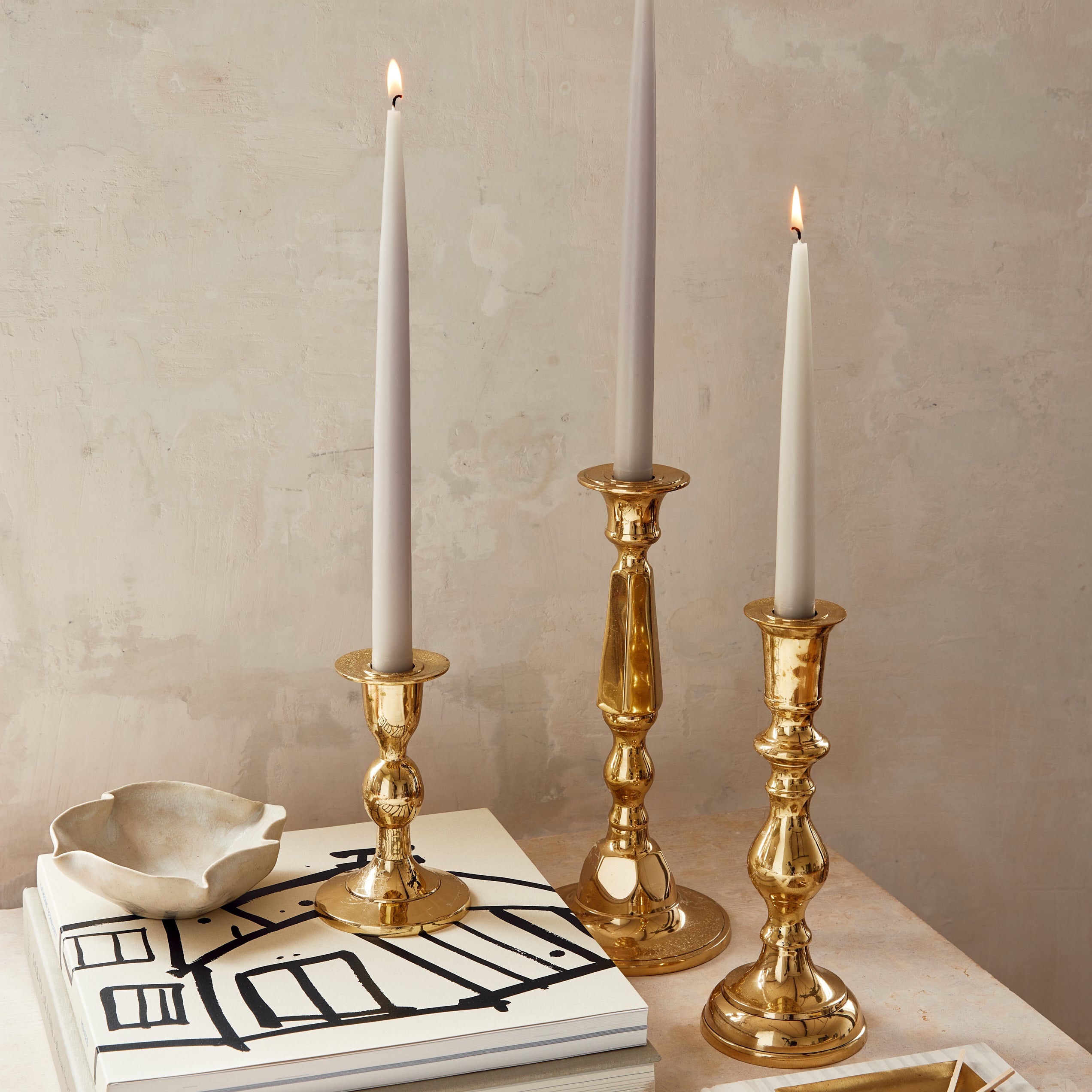 Sir Madam Georgian Brass Candlesticks - 2Modern