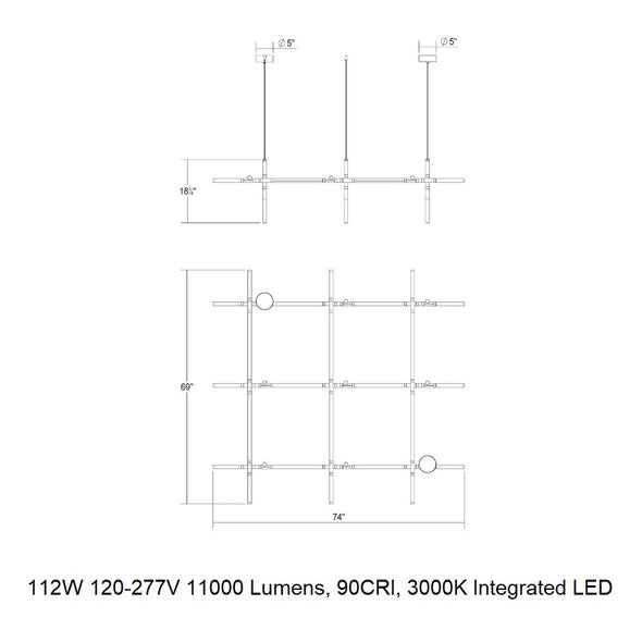 Labyrinth Square Chandelier