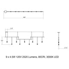 Suspenders Linear Offset Multi Light Pendant Light with Mixed Cylinder Luminaires