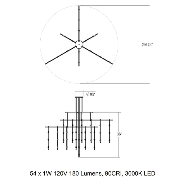 Suspenders Tri-Bar 48 inch Multi Light Pendant Light