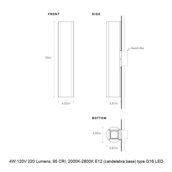 Pillar LED Wall Sconce