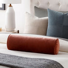 Cotton Velvet Bolster Throw Pillow