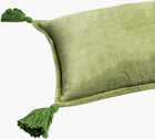 Cotton Velvet Lumbar Pillow with Tassels
