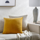 Cotton Velvet Stripes Throw Pillow