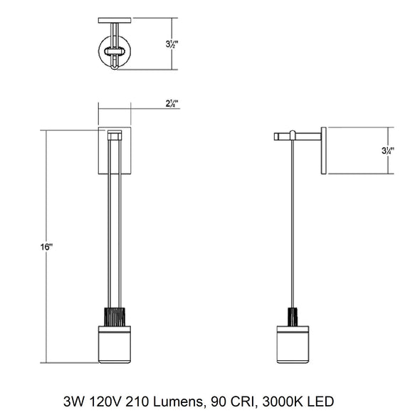 Suspenders Mini Single Wall Light