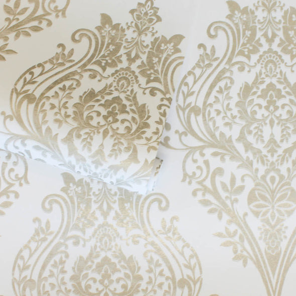 Estate Damask Unpasted Wallpaper