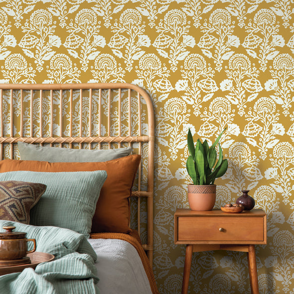 Floral Damask Removable Wallpaper