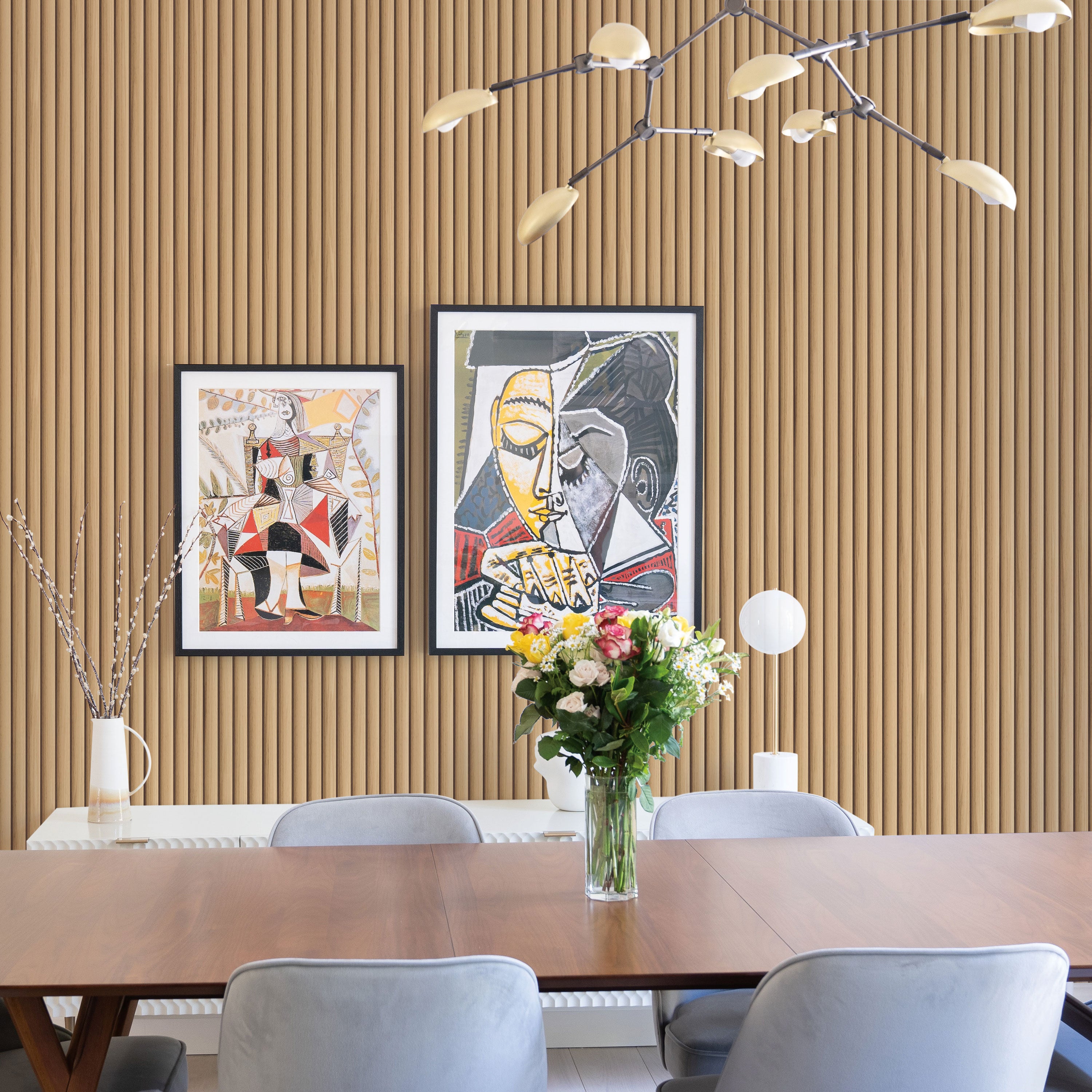 Tempaper & Co Reeded Wood Removable Wallpaper 2Modern