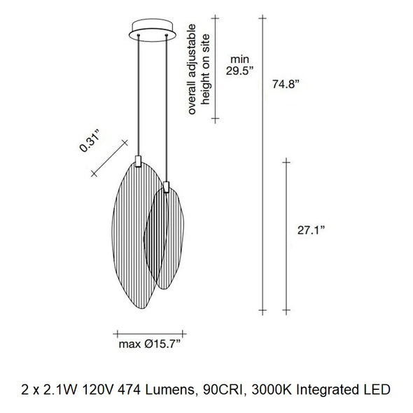 Harpe 2-Light Pendant Light