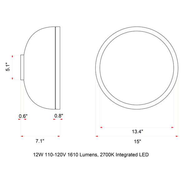 Molly LED Wall/Ceiling Light