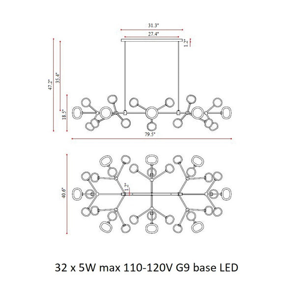 Nabila Flat Chandelier