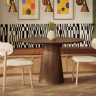 Mona Round Dining Table with Wooden Top