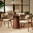 Mona Round Dining Table with Wooden Top