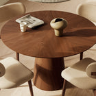 Mona Round Dining Table with Wooden Top