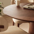 Mona Round Dining Table with Wooden Top