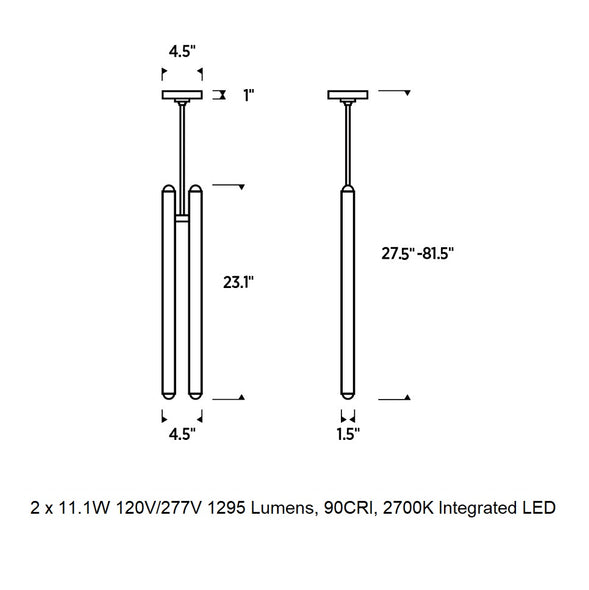 Kelly Wearstler Ebell Double LED Pendant Light