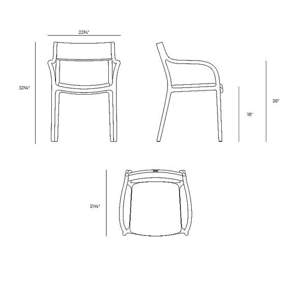 Madison Upholstered Outdoor Dining Armchair (Set of 4)