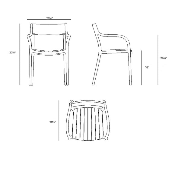 Madison Wood Outdoor Dining Armchair (Set of 4)