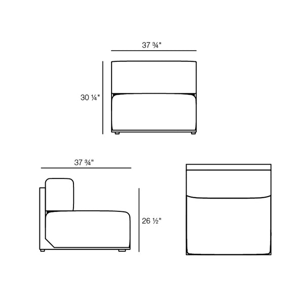 The Factory Outdoor Armless Sectional