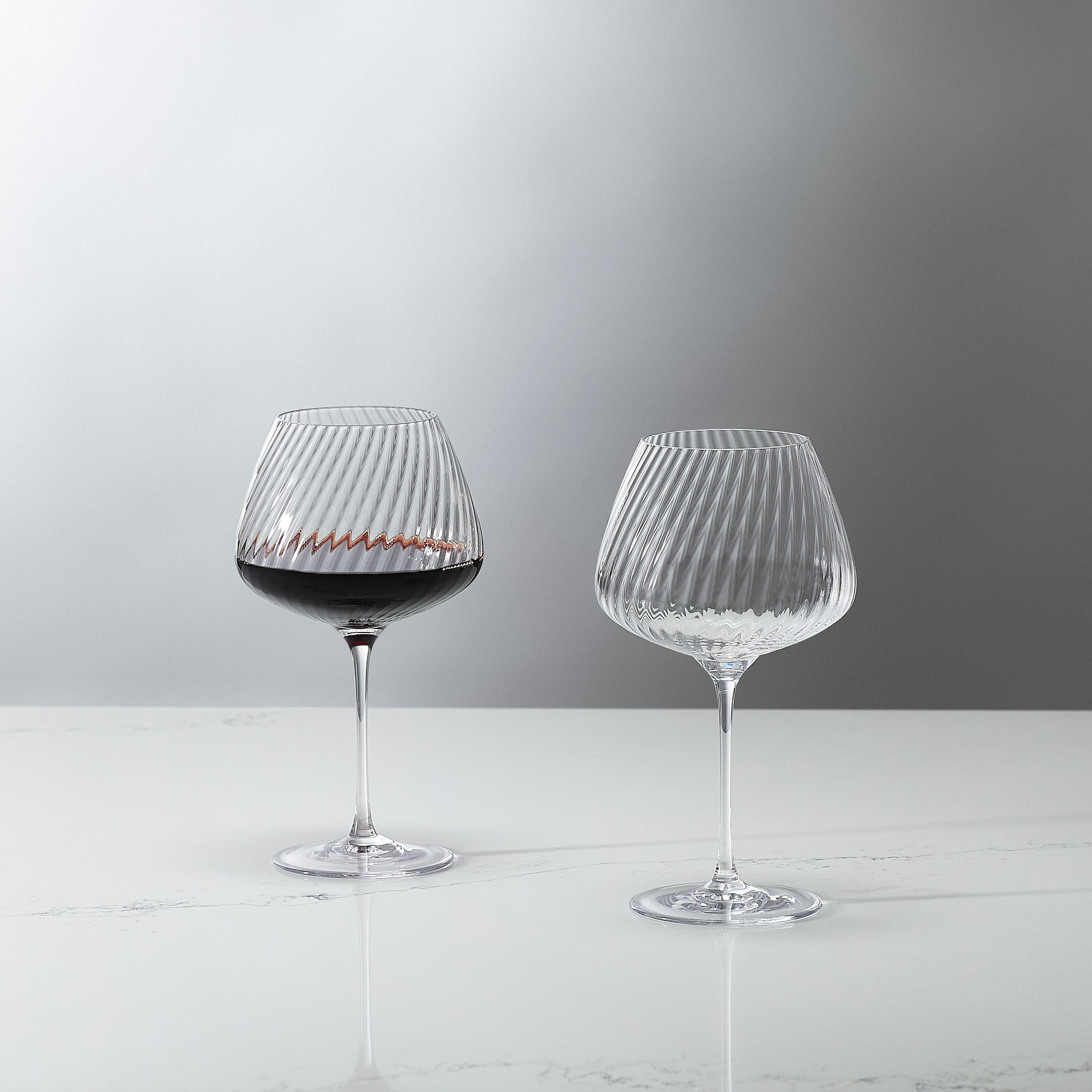 Wedgwood Vera Wang Swirl Red Wine Crystal Glasses Set Of Two
