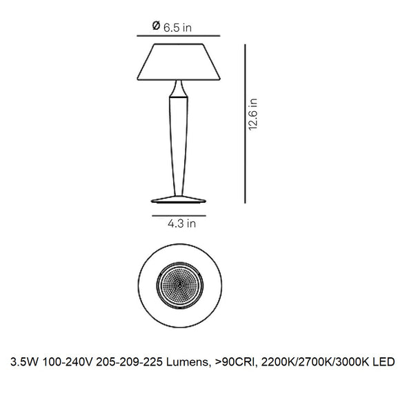 Flaminia Portable LED Table Lamp