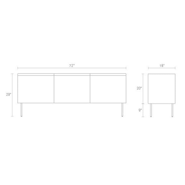 Clad 3 Door Credenza