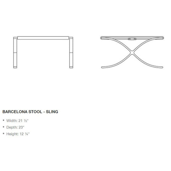 Barcelona Stool with Cowhide Sling