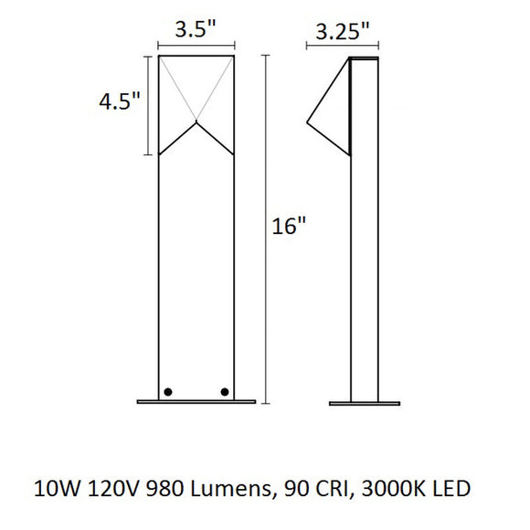 Inside-Out® Triform Compact 1-Light LED Bollard