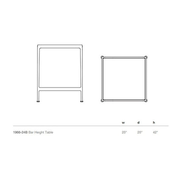 1966 Square Bar Height Table