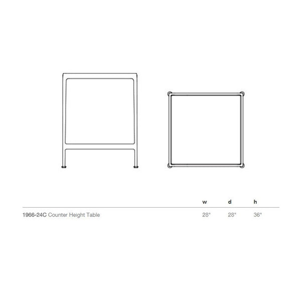 1966 Square Counter Height Table