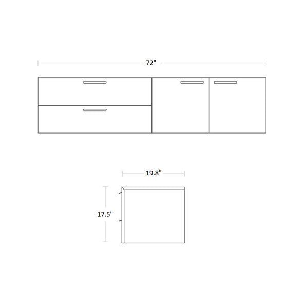 Shale 2 Door/2 Drawer Wall-Mounted Cabinet