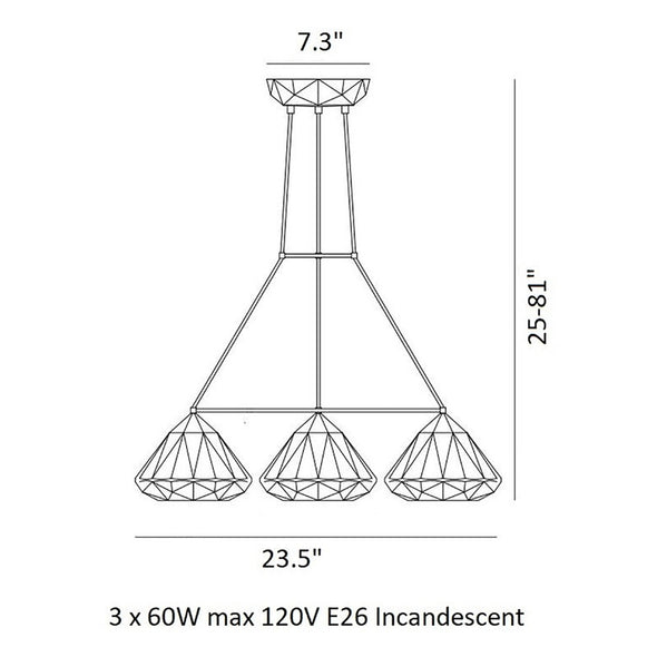 Hatton 1 Triangular Grouping Pendant Light