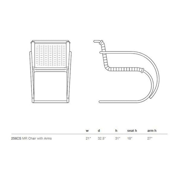 MR Chair with Arms Rattan