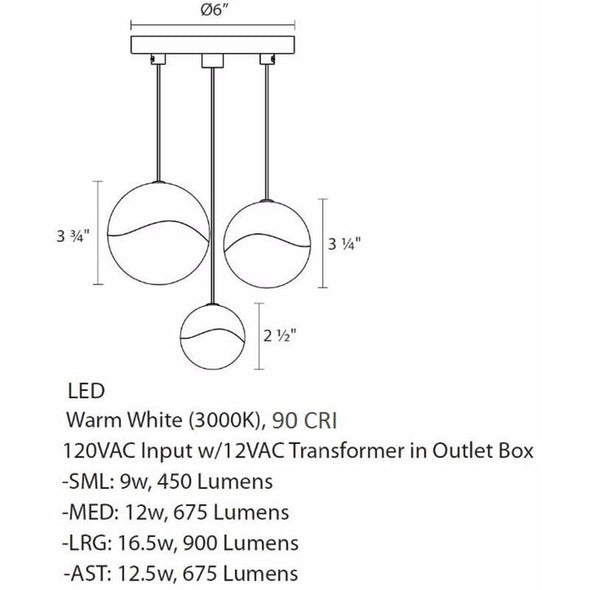 Grapes Three Light Multi Pendant Light