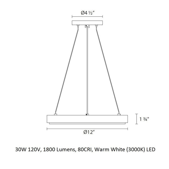 Dazzle LED 12-Inch Round Pendant Light