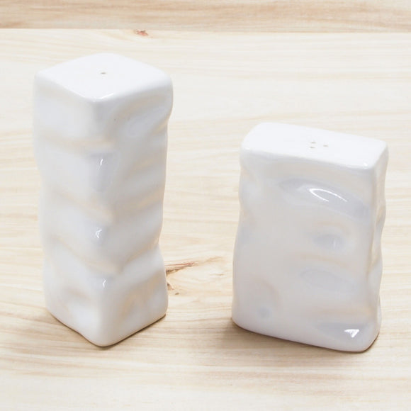 Square Ripple Salt and Pepper Shakers