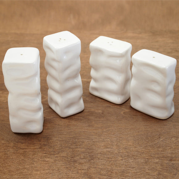 Square Ripple Salt and Pepper Shakers