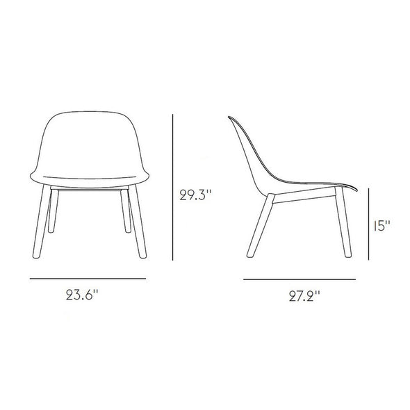 Fiber Lounge Chair - Wood Base