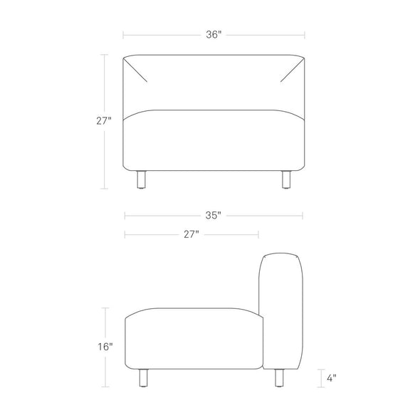 9 Yard Outdoor Armless Lounge Chair