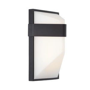 Small: 9 in height / Black Wedge Outdoor Wall Sconce OPEN BOX
