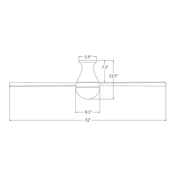 Ball 52 Inch Flush Mount Ceiling Fan