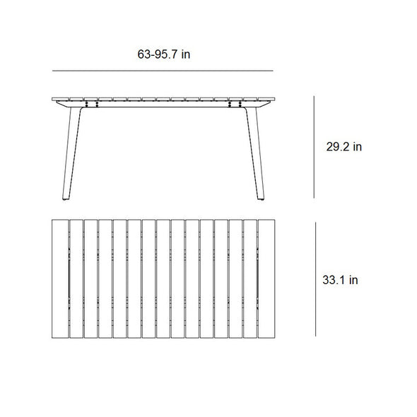 Copenhagen Outdoor Extension Dining Table