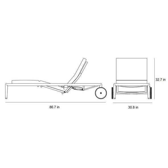 Conic Outdoor Sunbed with Gas Spring