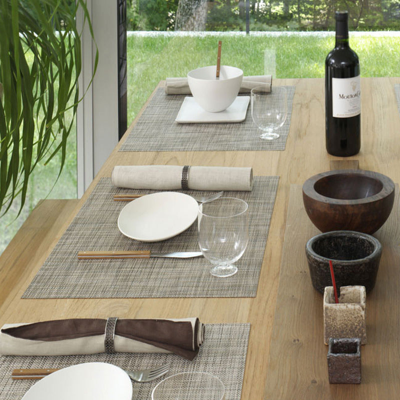 Chilewich　4枚 Mini Grey Panel Chilewich Mini Basket Table Mat (Set of 4) - 2Modern