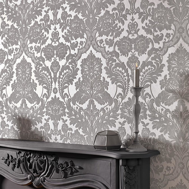 Graham & Brown Gothic Damask Flock Wallpaper 2Modern