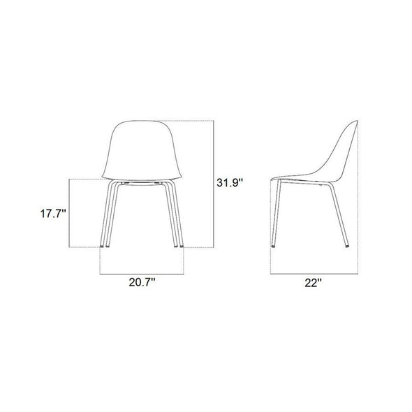 Harbour Upholstered Side Chair - Steel Base