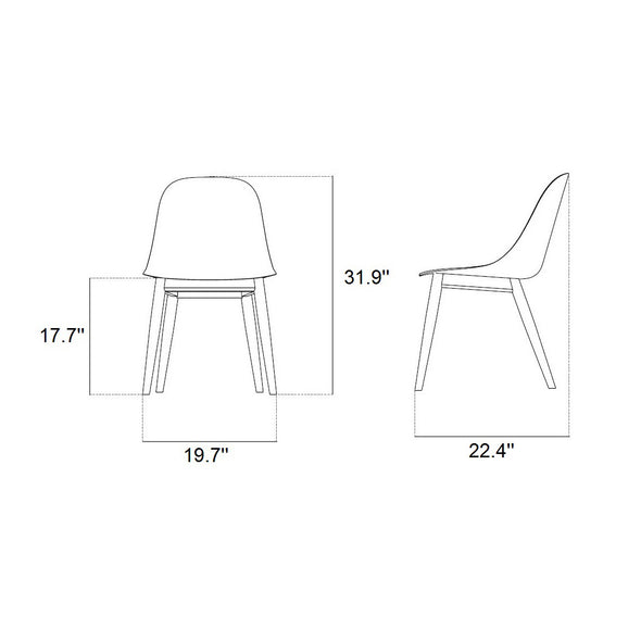 Harbour Side Chair with Wood Base