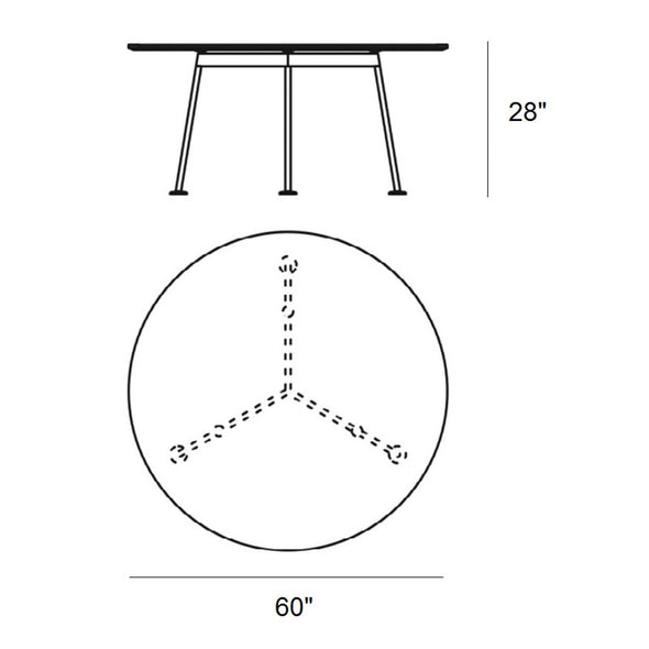 High Round Grasshopper Dining Table