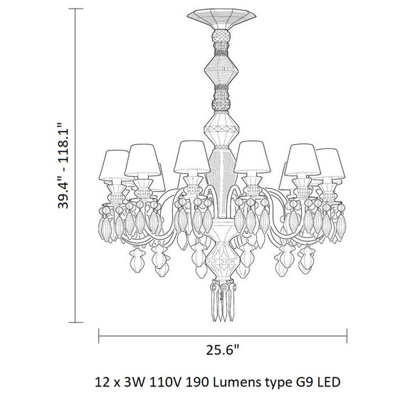 Belle de Nuit 12 Lights Chandelier