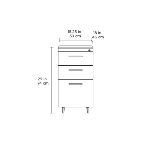 Sequel 20 3-Drawer File Cabinet